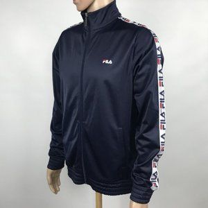 Fila Tape Navy Long Sleeve Tennis Track Jacket